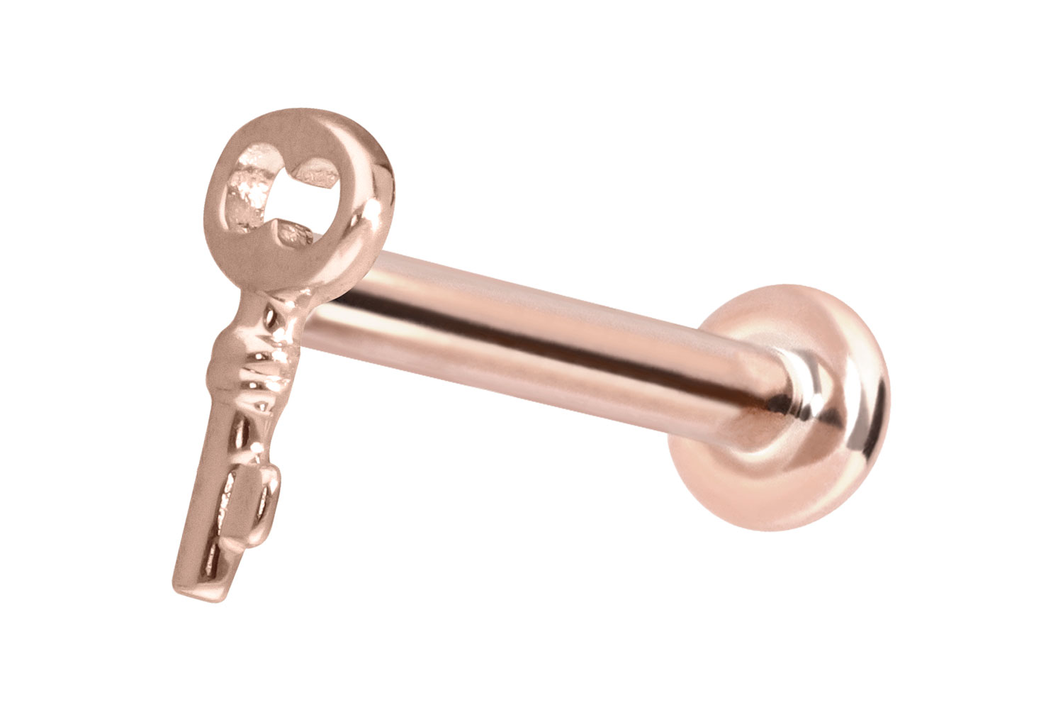 14 Karat Gold Labret Piercing mit Push Fit SCHLÜSSEL